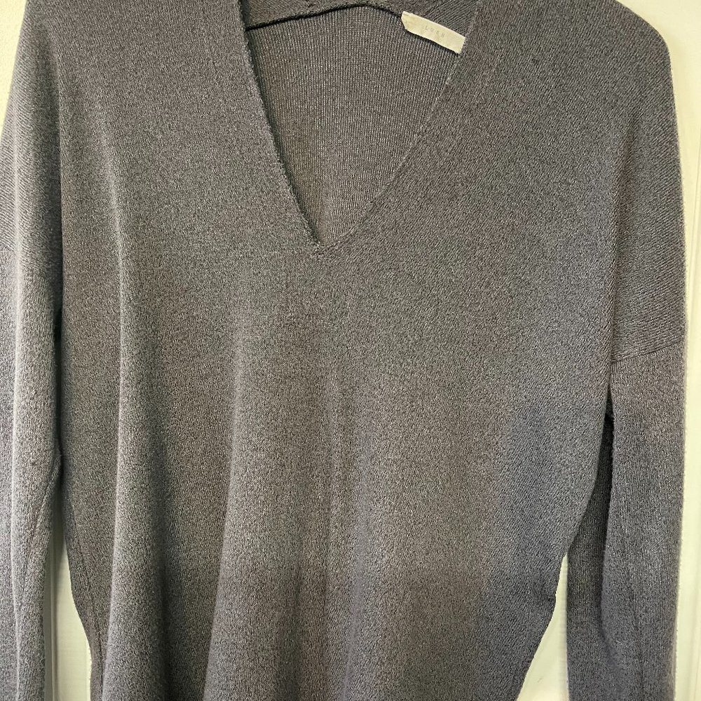 Lush Gray Sweater Low Cut V-Neck Sweater Size XS